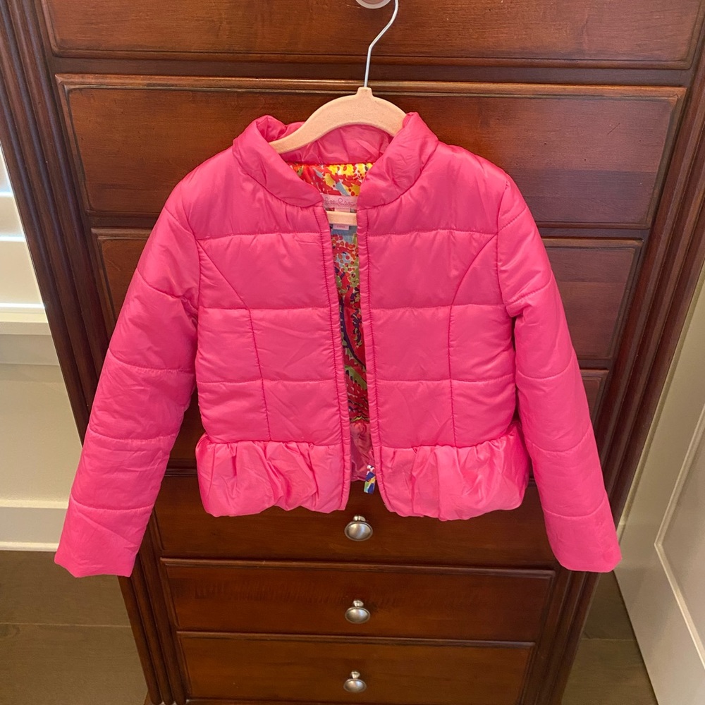 Lilly Pulitzer little girls puffer jacket. M 6-7.